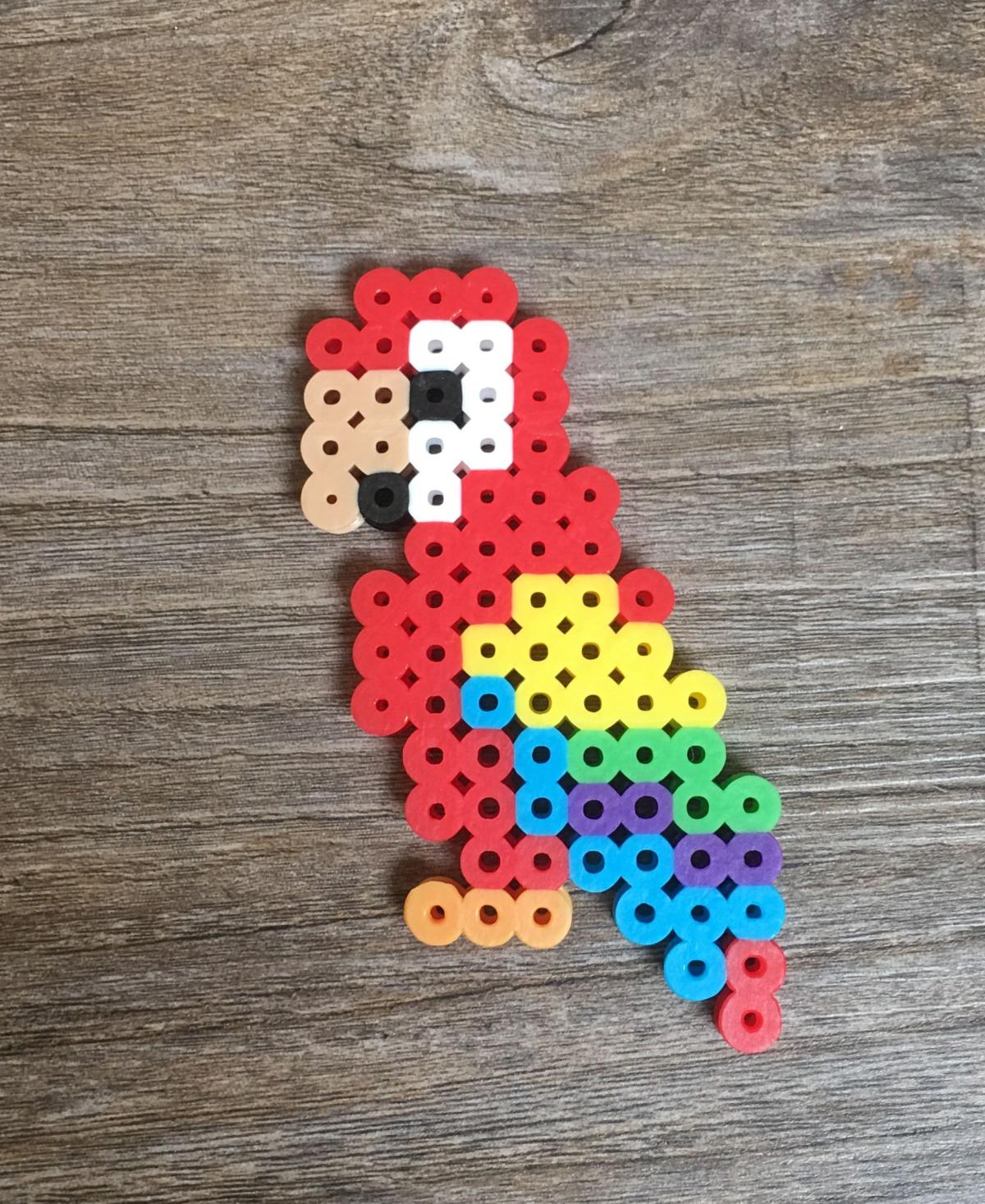 parrot made of perler beads